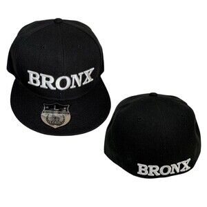 Bronx New york fitted Hat Size L Black Premium Hardware